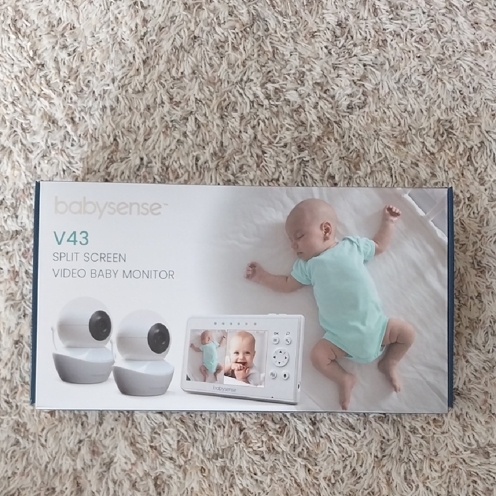V43 Split Screen Video Baby Monitor - White